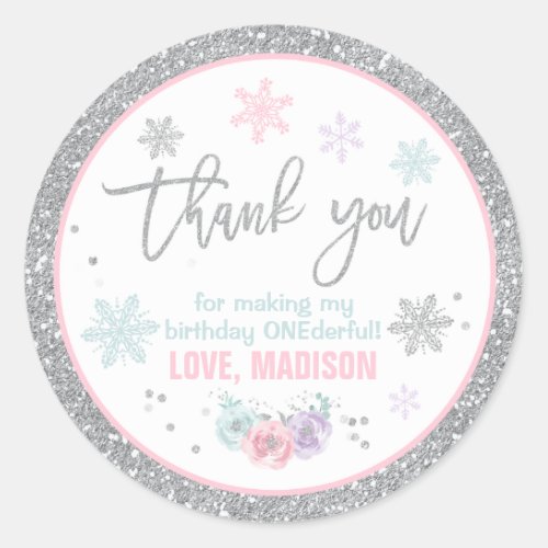 Winter ONEderland Party Favor Tag Sticker Seal