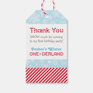 Winter ONEderland Party First Birthday Thank You Gift Tags
