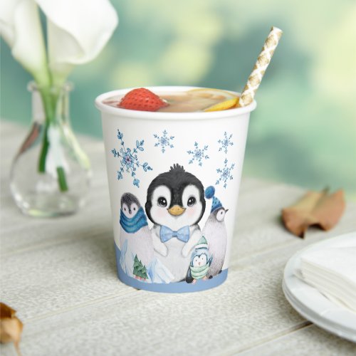 Winter Onederland Penguins Paper Cups