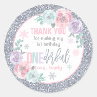 Winter ONEderland Pink And Silver Birthday Favors