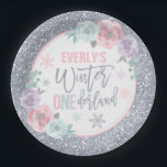 Winter ONEderland Pink And Silver Decorations Paper Plates<br><div class="desc">Winter ONEderland Pink And Silver Decorations Paper Plate</div>