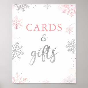 Winter Onederland Pink Birthday Cards & Gifts Poster