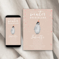 Winter Onederland Pink Birthday Penguin Confetti