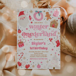 Winter ONEderland Pink Christmas Birthday Party Invitation<br><div class="desc">Winter ONEderland Pink Christmas Birthday Party Invitation</div>