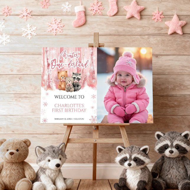 Winter Onederland Pink First Photo Welcome Sign (Creator Uploaded)