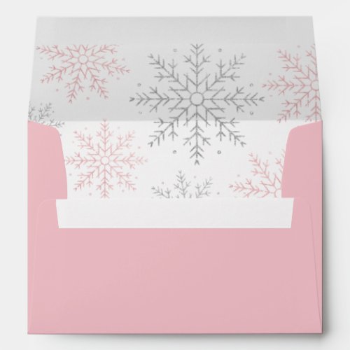 Winter Onederland Pink Glitter 1st Birthday Envelope