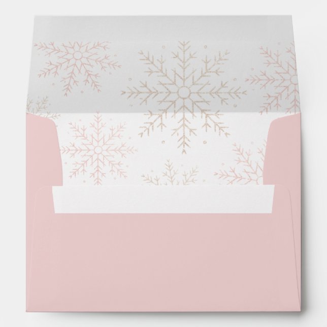 Winter Onederland Pink Glitter 1st Birthday Envelope (Back (Bottom))