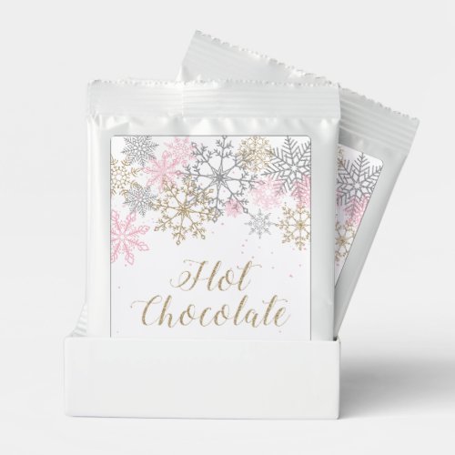 Winter Onederland Pink Gold Snowflake 1st Birthday Hot Chocolate Drink Mix