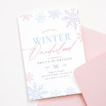 Winter Onederland Pink Purple Glitter 1st Birthday Invitation<br><div class="desc">Invite friends and family to your little one's birthday party with this 'Winter Onederland' themed invitation,  featuring pink,  purple,  and blue snowflakes.</div>