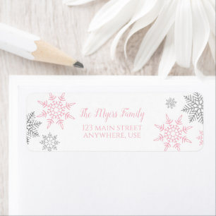 Winter Onederland Pink Silver snowflake Label