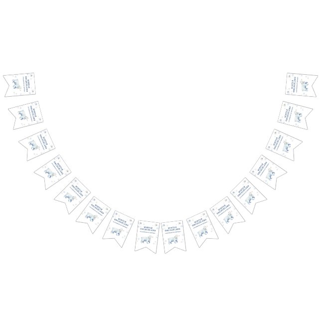 Winter Onederland Polar Bear 1st Birthday  Bunting Flags (All)