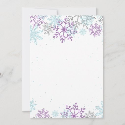 Winter Onederland Purple and Silver Snowflake Invitation | Zazzle