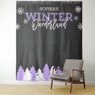 Winter Onederland Purple Chalkboard Backdrop