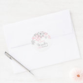 Winter Onederland Silver and Pink Snowflake Classic Round Sticker (Envelope)