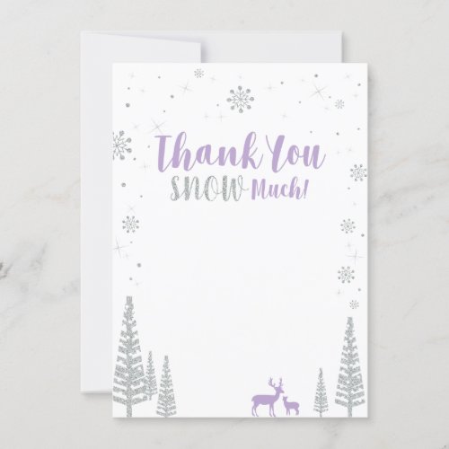 Winter Onederland _ Silver  Purple Thank you note