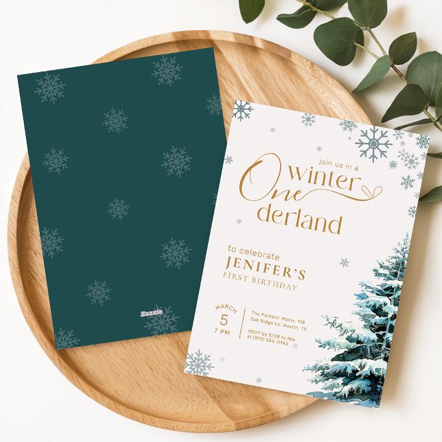 Winter Onederland Silver Snowflake First Birthday Invitation (Creator Uploaded)