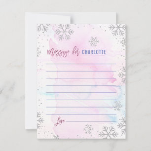 Winter ONEderland Silver Snowflake Time Capsule Note Card