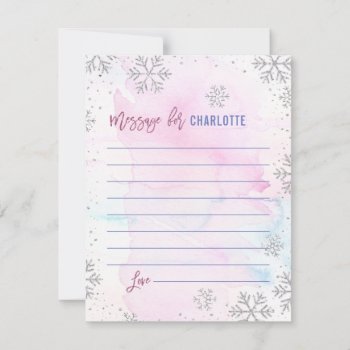 Winter Onederland Silver Snowflake Time Capsule Note Card by NBpaperco at Zazzle