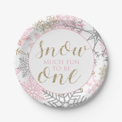 Winter Onederland Snow Much Fun to be One plate