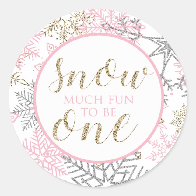 Winter Onederland Snow Much Fun to be ONE sticker (Front)