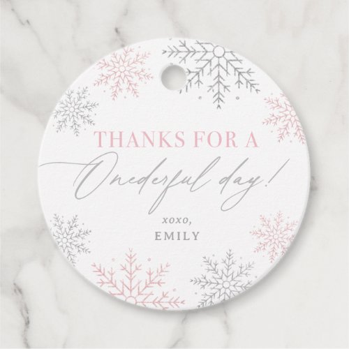 Winter Onederland Snowflake 1st Birthday Favor Tags