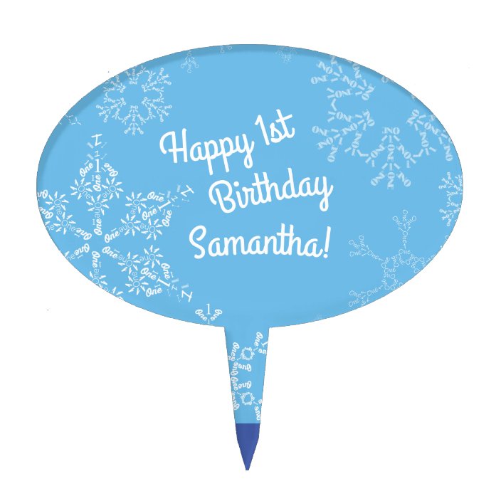 Download Winter Onederland Snowflake 1st Birthday Party Cake Topper | Zazzle.com