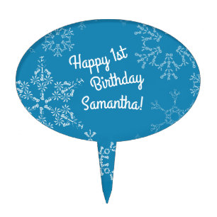 Winter Onederland Snowflake 1st Birthday Party Cake Topper