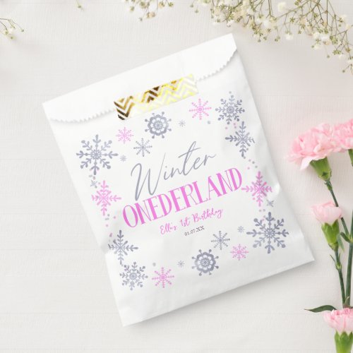 Winter ONEderland Snowflake 1st Birthday Party Favor Bag