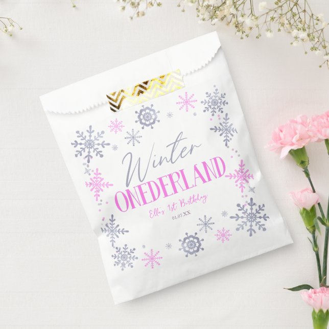 Winter ONEderland Snowflake 1st Birthday Party Favor Bag (Sealed)