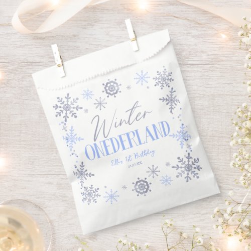 Winter ONEderland Snowflake 1st Birthday Party Favor Bag