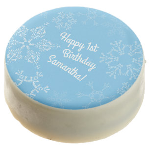 Winter Onederland Snowflake 1st Birthday Party Kid Chocolate Covered Oreo