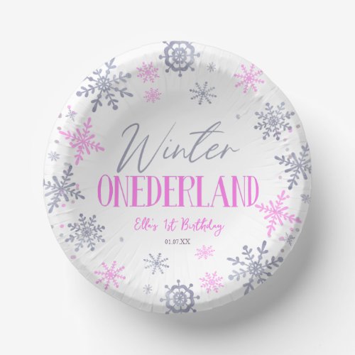Winter ONEderland Snowflake 1st Birthday Party Paper Bowls