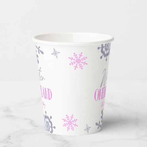 Winter ONEderland Snowflake 1st Birthday Party Paper Cups | Zazzle