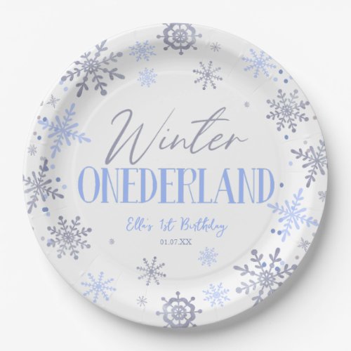 Winter ONEderland Snowflake 1st Birthday Party Paper Plates