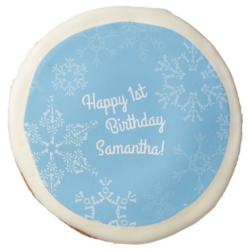 Winter Onederland Snowflake 1st Birthday Party Sugar Cookie