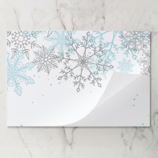 Winter Onederland Snowflake blue silver Paper Pad