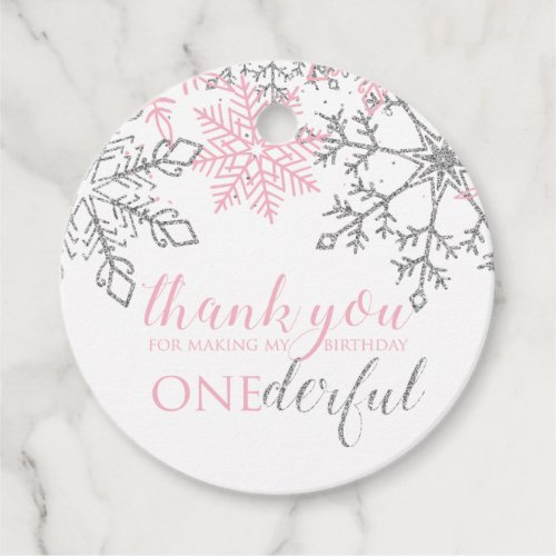 Winter Onederland snowflake favor tags