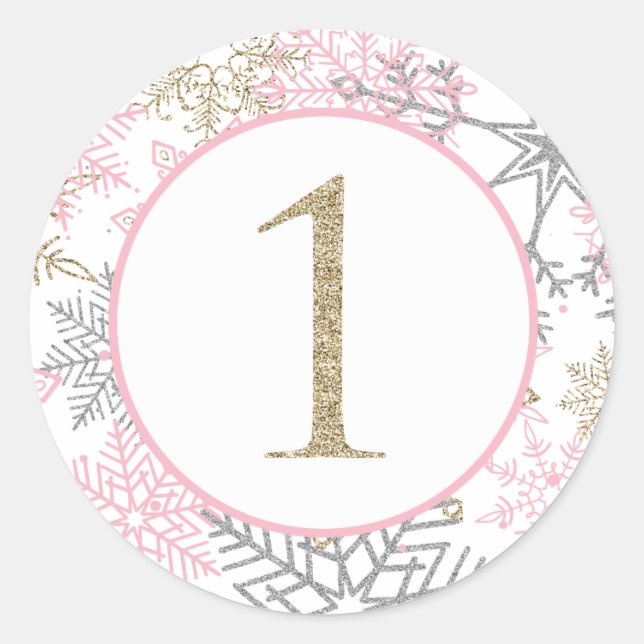 Winter ONEderland Snowflake one sticker (Front)