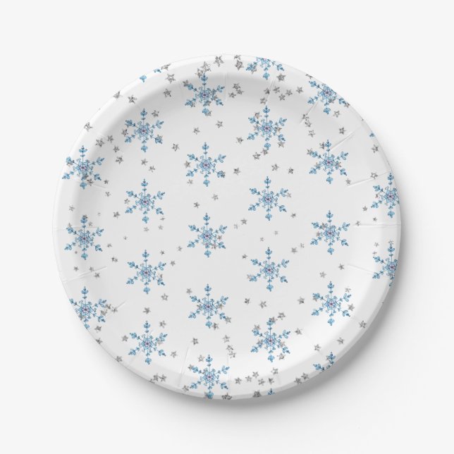 Winter Onederland Snowflake Paper Plates (Front)