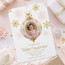 Winter ONEderland Snowflake Photo 1st Birthday Inv