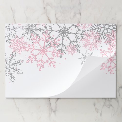Winter Onederland Snowflake pink silver Paper Pad