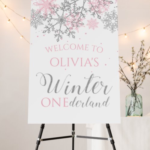 Winter ONEderland snowflake Welcome Sign