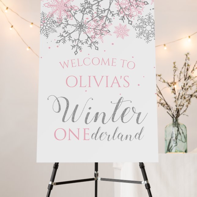 Winter ONEderland snowflake Welcome Sign (In Situ (Stand))