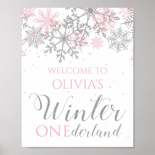 Winter ONEderland snowflake Welcome Sign