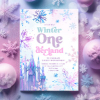 Winter Onederland Snowflakes Castle Girl Birthday