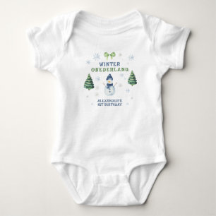 Winter Onederland Snowman 1st Birthday  Baby Bodysuit