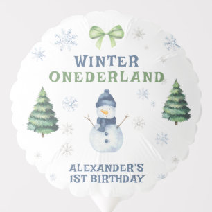Winter Onederland Snowman 1st Birthday Balloon