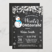 Winter Onederland Snowman Boy 1st Birthday Invitation (Front/Back)