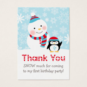 Winter ONEderland Snowman Penguin Favor Tag