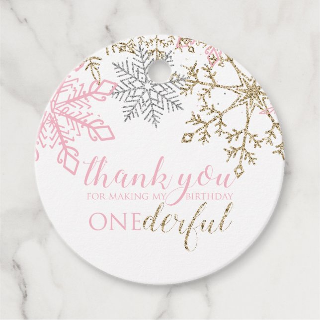 Winter ONEderland Thank you favor tag (Front)